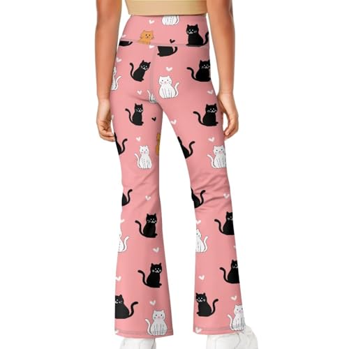 Cute Cat Leggings for Girls High Waist Soft Stretch GirlsYoga Pants Teen Dance Running4