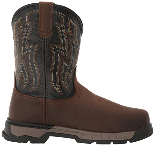 ARIAT BMVY9 Mens Rebar Flex Western Waterproof Composite Toe Work Boot Dark Brown/Black 7.5 Wide