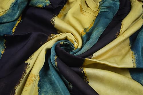 Image of Ethnics of Kutch Women's Ajrakh Modal Silk Natural Dye Hand Block Print Unstitched Kurta Fabric (For Lenght - Refer Bullet Point Below)