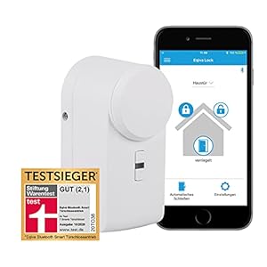 eqiva Bluetooth Smart Türschlossantrieb, Weiß, 142950A0, 5.6 x 5.2 x 11.4 cm