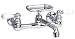 American Standard 7295.252.002 Heritage Wall-Mount 5-5/8-Inch Swivel Spout Farm Sink Faucet with Porcelain Lever Handles, Chrome