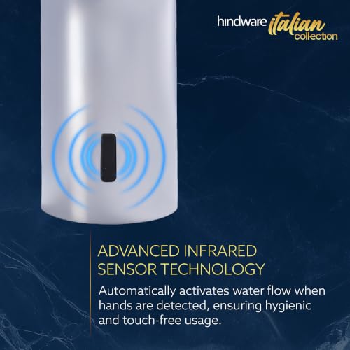 Image of Hindware Touch Free Sensor Pillar Tap F240003CP for Bathroom | Made of Brass | Infra Red Sensor | Water Saving | Fluid Sensible Range | 12-Year Manufacturer Warranty