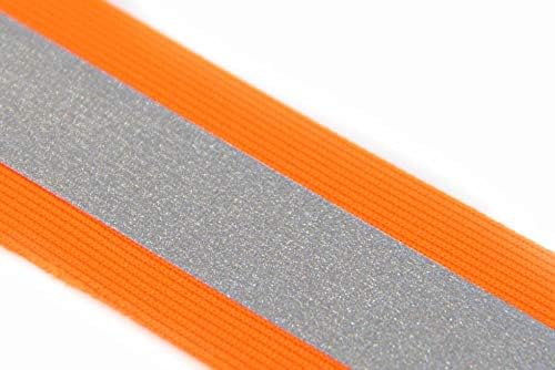 NTS Nähtechnik reflective tape, 5 metres, for sewing 7 widths, choice of colours, Orange-silber-orange, 20mm