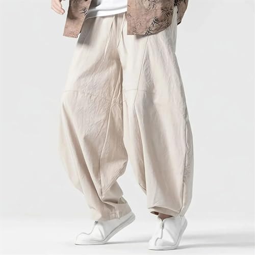 Men's Loose Harem Pants Chinese Linen Oversize Sweatpants Trousers4