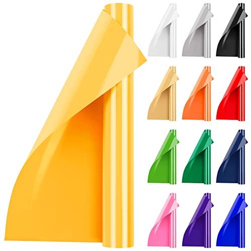 Artcut Iron On Vinyl 12 x 3ft Heat Transfer Vinyl for Fabric Shirts Clothing Bag Shoes(Yellow)