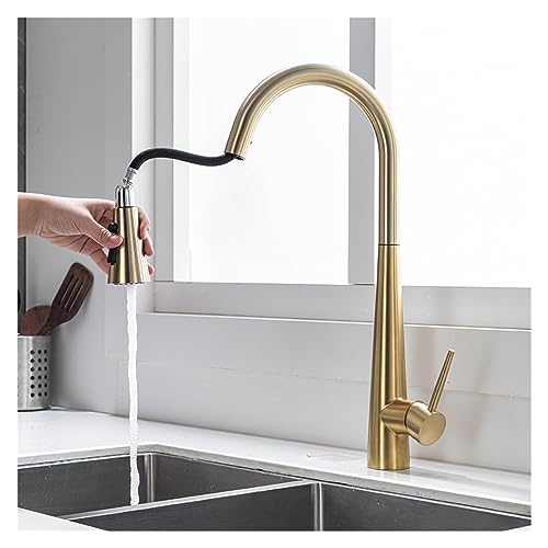 Robinet de cuisine multifonctionnel en or brossé pour îlot