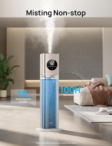 Image of DREO 11L Smart Humidifier Large Room 700 ft, Humidifiers for Bedroom, 100H | 26dB Quiet, Auto Mode, APP & Remote Control, Clean Tank Technology, RGB Light, Aroma Box, Cool Mist Humidifier, Starlight