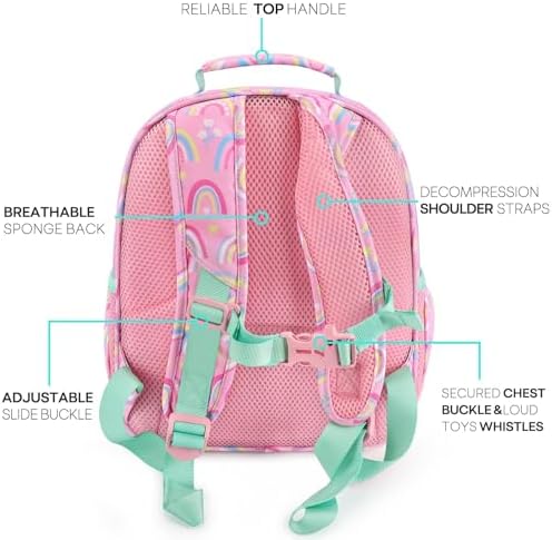 mibasies Toddler Backpack for Girls and Boys, Ideal Kids Girls Backpack for Preschool Kindergarten Elementary