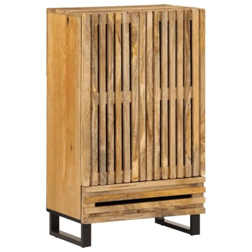 vidaXL Aparador Alto de Madera Maciza Mango Rugosa 60x34x100 cm, aparador Alto, Armario Auxiliar, aparador de almacenaje, aparadores Altos