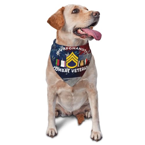 Us Army Staff Sergent Iraq-Afghanistan Combat Veteran Dog Scarf Pet Bandana Cat Pet Bibs