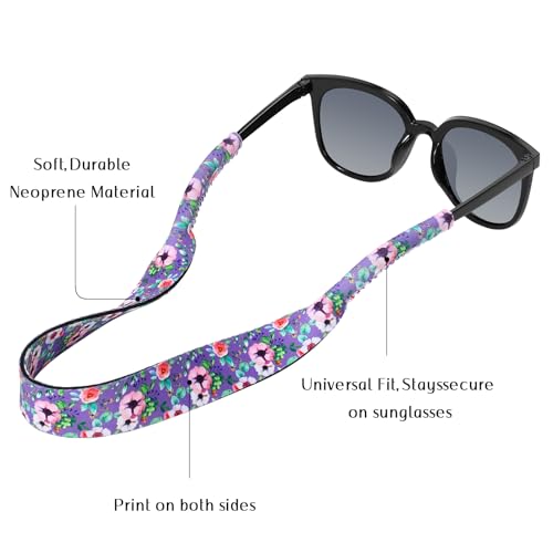 Image of Flutesan Sunglasses Strap Floating Neoprene Eyewear Retainer Anti Slip Adjustable Sports Eyeglasses Strap for Outdoors Sports
