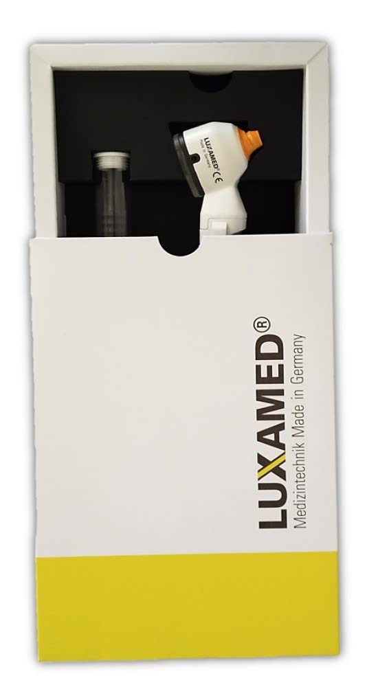 Luxamed LuxaScope Auris - Otoscopio LED da 2,5 V, formato tascabile, senza manutenzione, ingrandimento 3x, accessori inclusi