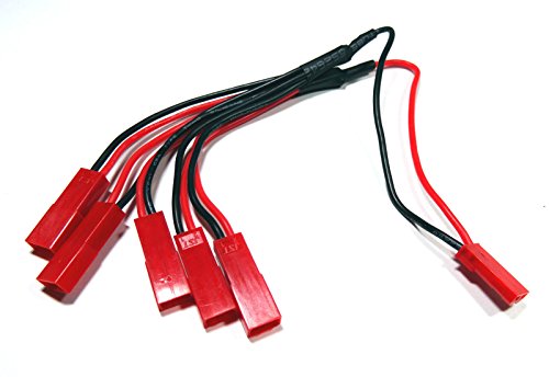 VUNIVERSUM 1 adaptador JST hembra a 5 conectores JST macho BEC paralelo adaptador de cable distribuidor para batería de polímero de litio 3,7 V 7,4 V cargador iMax B6 LED DIY modelo construcción