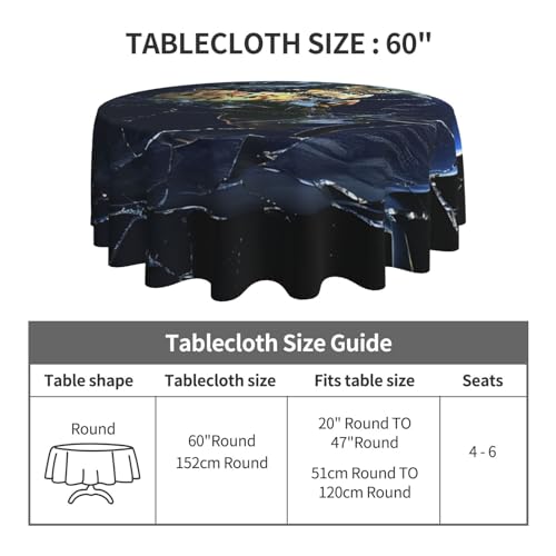 Nappe ronde imperméable 152 cm motif terre lavable