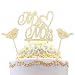 Produktbild 3tlg Mr & Mrs Cake Toppers Set KAKOO Vintage Holz Herr Frau Tortenstecker mit Love Birds I Do & Me Too Tortentopper Tortenaufsatz Hochzeitsgeschenk Hochzeit Jahrestag Torte Kuchen dekoration