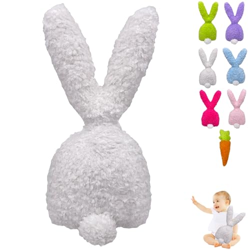 30cm White Easter Rabbit Stuffed Animal Pillow - 11.8 Cute Bunny Squishy Toy Plushie Pillow Kawaii Soft Cushion for Girls Boys Kids Birthday Party Favor Gift Cuddly Toy