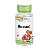SOLARAY Guarana 800mg | Caffeine Supplement | Healthy Energy, Focus, Memory & Metabolism Support | 50 Serv | 100 VegCaps