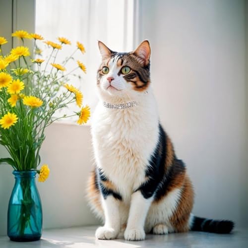 Rosa Strasssteine Welpenhalsbänder Strass Hundehalsband, Glitzer Kristall Steine MäDchen Halsband Kleine Hunde Klein Katze Einstellbar Soft Kitten Hundehalsband mit Strasssteinen besetzt für Haustiere