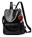 shepretty Mochila Cuero antirrobo Impermeable para Mujer, 6766Negro