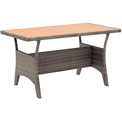 vidaXL Grey Poly Rattan Garden Table Cover