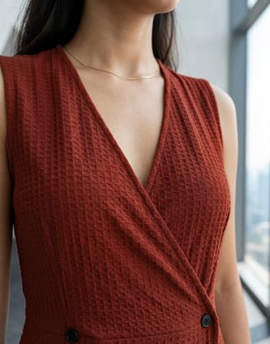 Image of Selvia Textured Lycra A-Line Dress for Women, One Piece Western Dress for Women