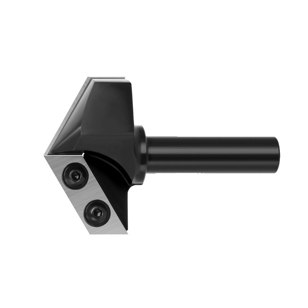 Punta per fresatrice in metallo duro con scanalature a V da 120/90 gradi, gambo da 1/2 pollici, adatta per fresatrici, router per legno