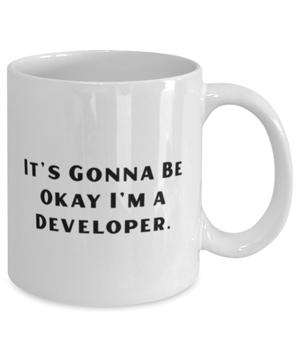 Beautiful Developer Gifts, It's Gonna Be Okay I'm a Developer, Birthday 11oz 15oz Mug For Developer from Friends, Funny developer mug, Funny coder shirt, Funny programmer socks, Funny computer geek