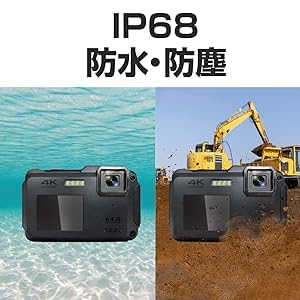 Amazon | 【FaCLOSS公式】防水デジタルカメラ 4K30fps｜IP68 防塵・耐