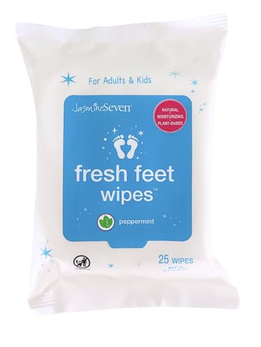Fresh Feet Wipes, Peppermint Foot and Body Wipes, 25 Count Travel Pack