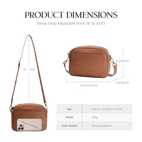 Image of befen Anti-theft Crossbody Bag for Women Genuine Leather, Small Cross Body Shoulder Handbags with RFID Card Slots