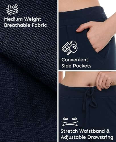 Sexy Basics French Terry Jogger Pants|Cotton Comfort | Capri Length Drawstring Sweat Pants | Multi Packs & Colors4