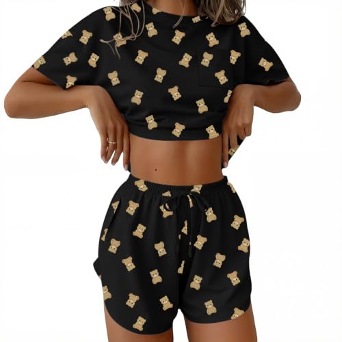 Image of Ekouaer Womens Pajama Sets Sexy Lounge Sets Side Split Short Pj Sets Cute Pjs 2 Piece Comfy Sleepwear Loungewear