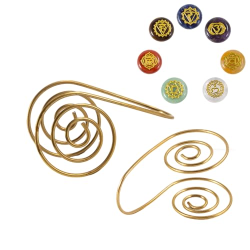 Reiki Spiral Palm Ring/Cuff Imitation Copper Palm Spiral Hand Ring Set for Chakra Balancing Meditation Energy Healing & Stress-Relief Fidget Tools Hand Fidget Accessories for Adults