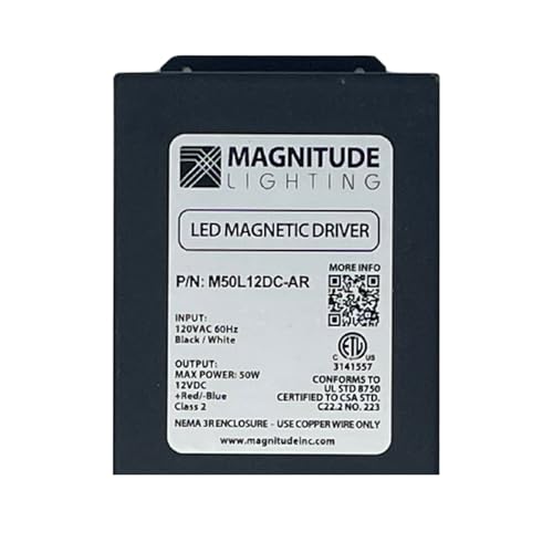 Image of 12V Magnitude Magnetic Dimmable LED Driver Transformer Hardwired Under Cabinet Lighting 50 Watt - Inspired LED (20-Pack)
