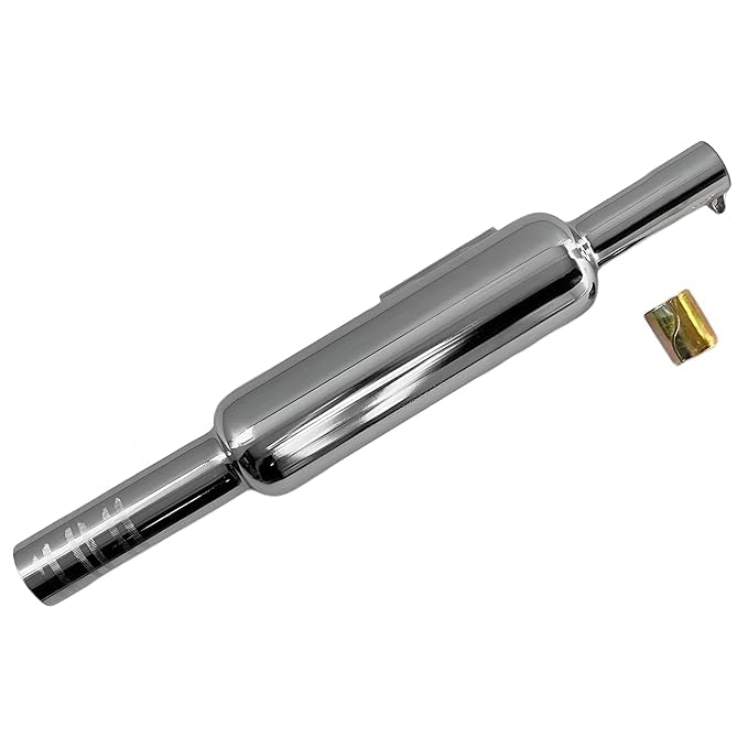 Image of WORDZ Short Punjab Silencer Free Flow For Loud Sound For Royal Enfield Classic Reborn 350cc, Bullet 2023 350cc, Meteor 350cc (Big Mouth, Chrome)