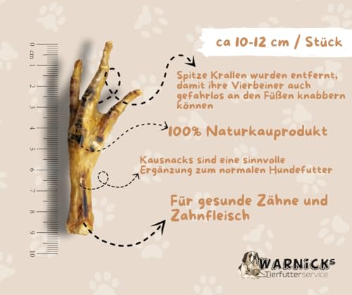 Hühnerfüße von Warnick’s Tierfutterservice als getrockneter Snack für Hunde