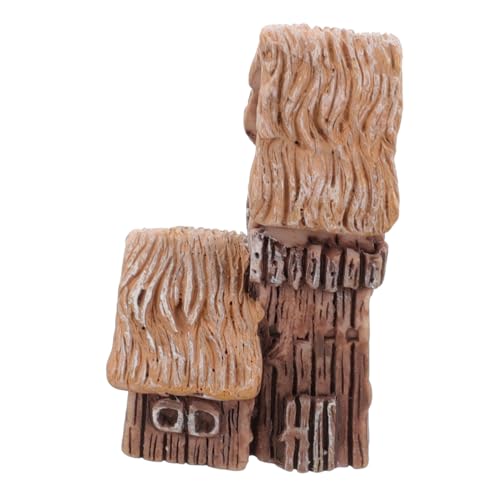 UPKOCH Decoración De Casa Techo De Paja y Troncos Cabaña Miniatura De Casa De Hadas De Adorno De Jardín para Terrario Mini Paisaje De Campo