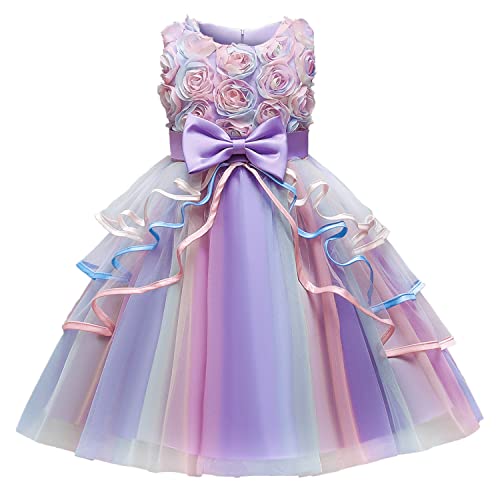 TTYAOVO Girl Flower Pageant Princess Party Tulle Dress