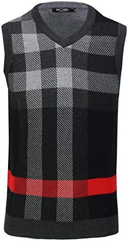 /&auml;rmellos Rautenmuster Strick Guvnors Herren Strick-Tanktop V-Ausschnitt
