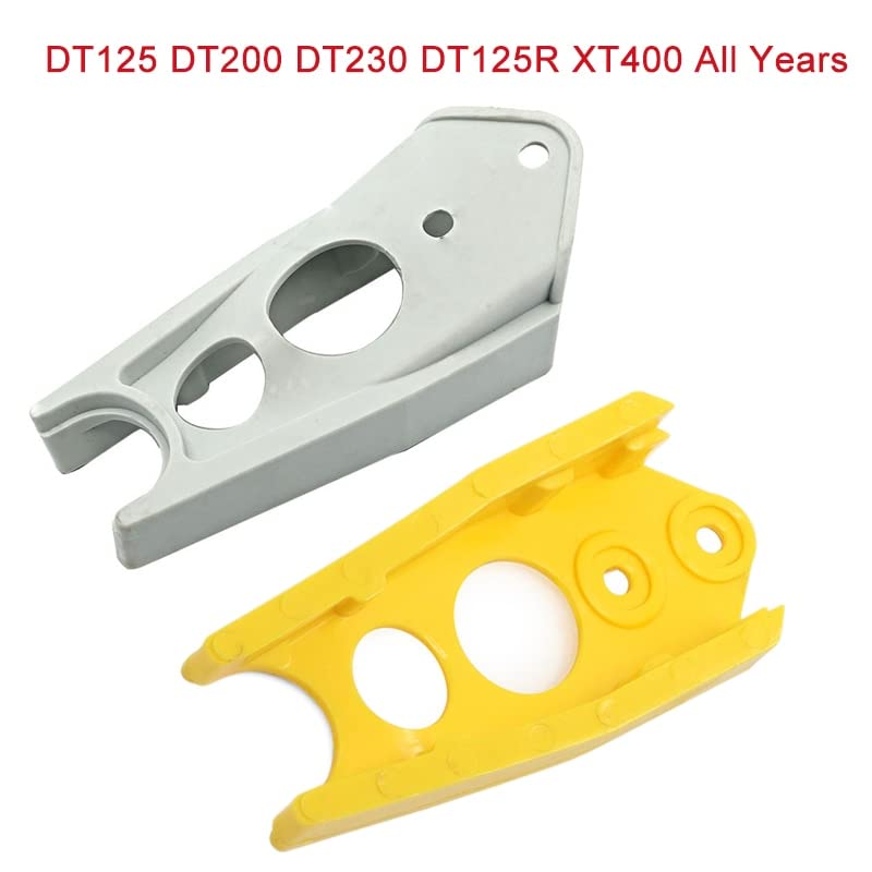 Guide De Chaîne Moto En Caoutchouc Pour Yamaha DT125 DT200 DT230 - Protection Slider - Décoration (Blanc/Or/Gris)