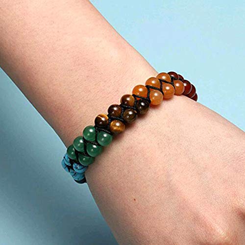 7 Chakra Aromatherapie Ätherisches Öl Armband Heilung Kristallstein Doppelschichten Perlen Armreif Reiki Yoga Meditation… - Image 4