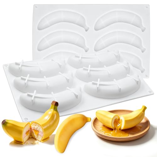 6-Cavity Banana Silicone Mold, 3D Baking Silicone Mold for Mousse Cake