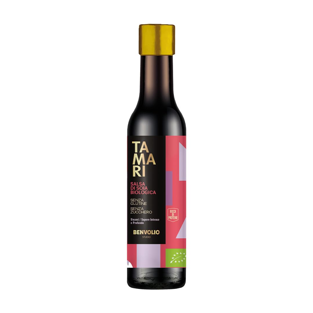BENVOLIO Studio - Tamari Sauce de Soja Sans Gluten BIO | 250ml | Goût Riche et Intense - Fermentation Naturelle - Tradition Japonaise - Idéale pour Soupe, Marinades, Salades