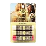 Sun Bum SPF 30 Sunscreen Lip Balm 3 Flavor Variety Pack - Coconut, Banana, Watermelon - Moisturizing Aloe Vera and Vitamin E - Vegan and Cruelty Free - UVA/UVB Lip Protection - 0.15 oz , 3 ct