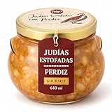 POLGRI Judias Estofadas con Perdiz Plato Gourmet con AOVE Estofado Gourmet Tarro de Cristal 640 ml Comida Preparada Cocina Manchega Lista para Calentar Sabor Tradicional Casero