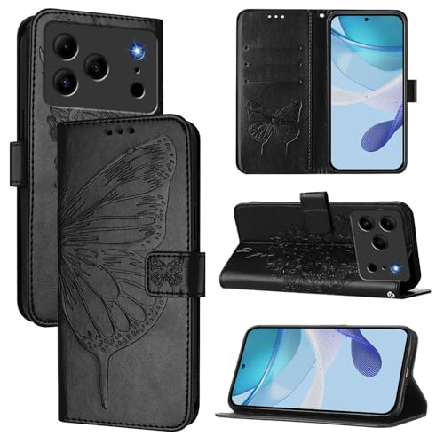 �X�}�z�P�[�X �Ή��@�� for Doogee Note 56 (Pro) / Note 56 Plus �t���b�v�X�^���h [PU���U�[+�V�F��] �J�[�h�X���b�g �}�O�l�b�g�N���X�v Black