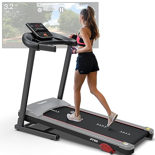 PASYOU Foldable Treadmill for Home – with Bluetooth Connectivity, Compact Treadmill with 15 Pre Programs Heart Rate Monitor Plus 44 Days Kinomap Membership