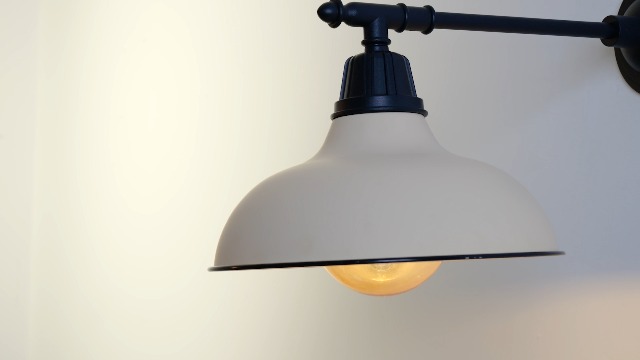 Image of JONATHAN Y Wallace 1-Light Outdoor 12.25 inch Wall Sconce, Matte Almond /Black