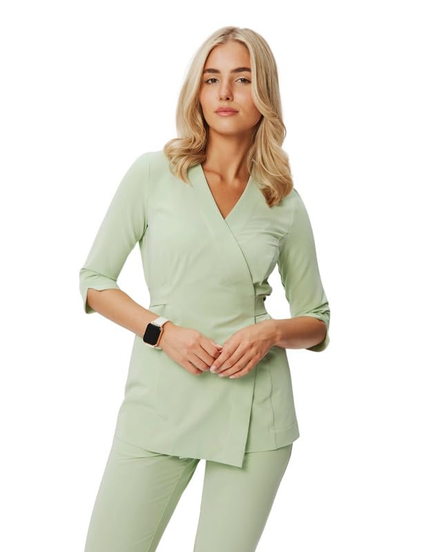 Damen-Kasack Rosalie für den Arzt- und Pflegebereich - Schlupfkasack modern & bequem mit verstellbarem Gürtel - Medizinische Berufsbekleidung