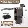 Hygger CO2 Aquarium Surface Skimmer up to 50 Gallon Aquariums, 132GPH Flow Skimmer with Dual Outlet & Wave Maker Function, 6W #3